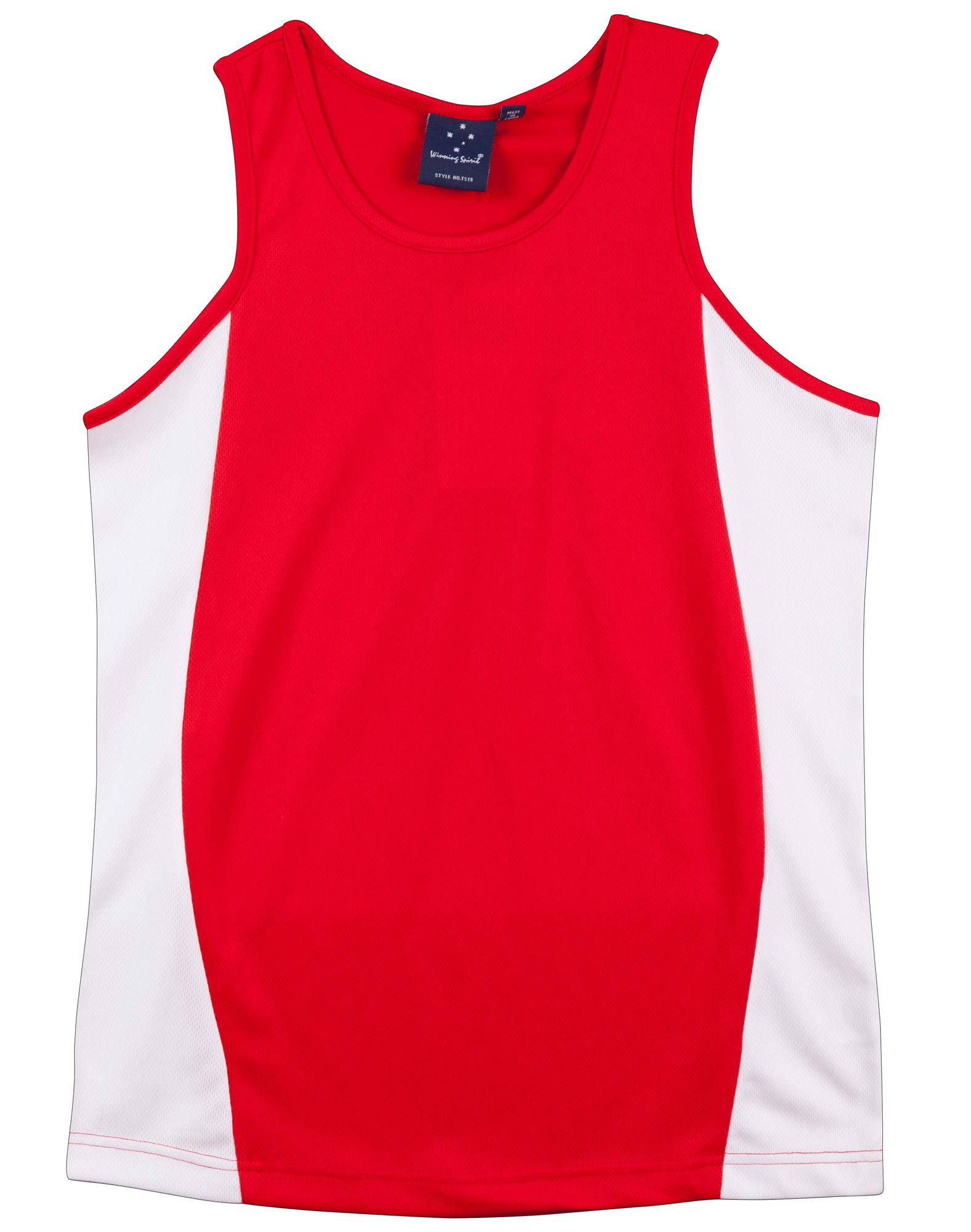 TS19_Red.White_l Teammate TrueDry Singlet Men’s
