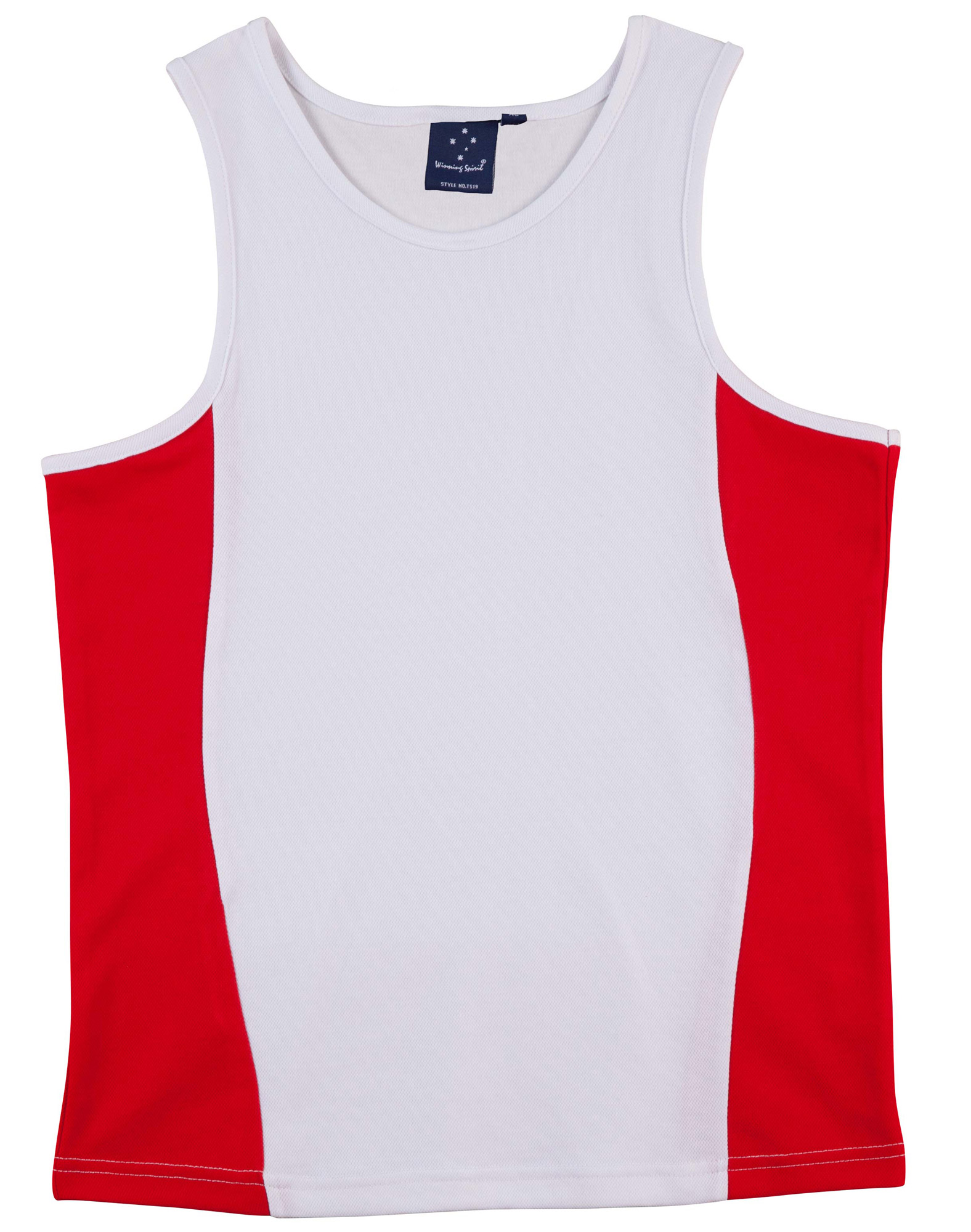 TS19_White.Red_l Teammate TrueDry Singlet Men’s
