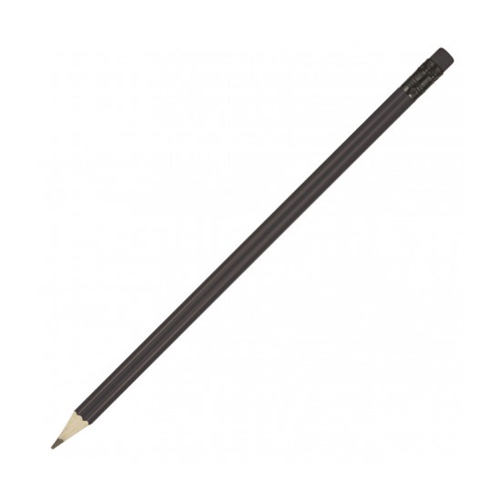 Z198_black Coloured Sharpened Pencil with Eraser
