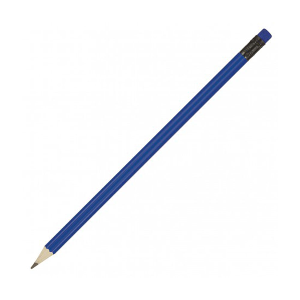 Z198_blue Coloured Sharpened Pencil with Eraser
