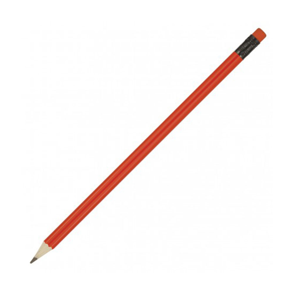 Z198_red Coloured Sharpened Pencil with Eraser