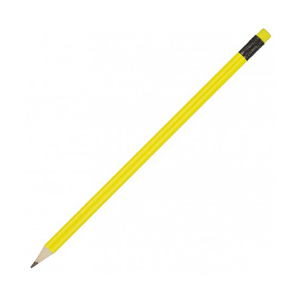 Z198_yellow Coloured Sharpened Pencil with Eraser