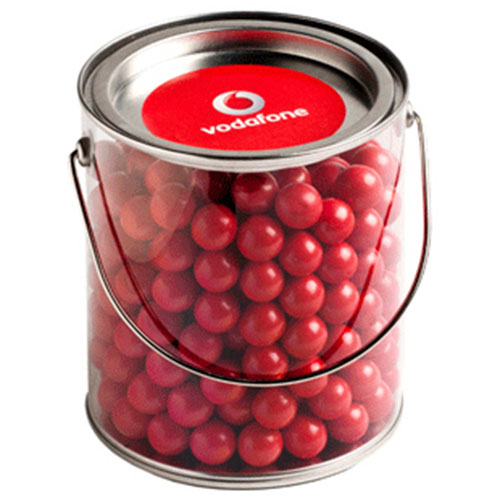 Big PVC Bucket with Orange Choc Drops 800g