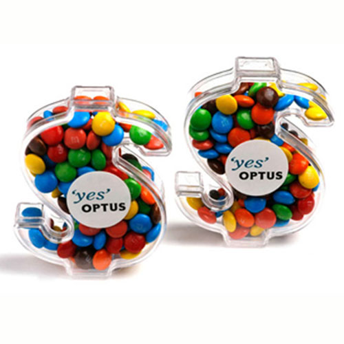 Acrylic Dollar Filled with Mini M&Ms 40G