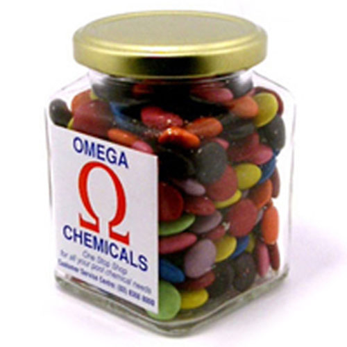 Square Glass Jar with Choc Beans 170g